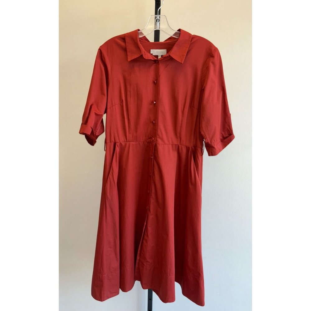 Hobbs Women's Dark Orange 1/2 Sleeve Dress Size 10 #44219